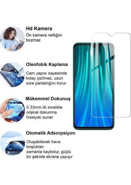 Xiaomi Redmi Note 8 Pro Kırılmaz Cam Şeffaf 0.3mm Kılıf Dostu Temperli Ekran Koruyucu