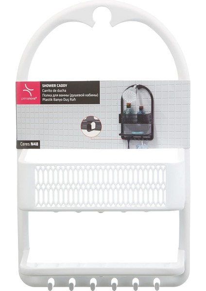 Ceres Plastik Banyo Duş Rafı, Beyaz, Standart
