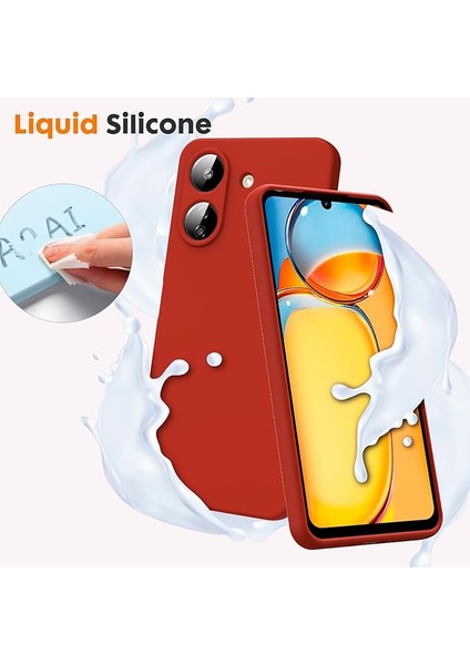 Xiaomi Redmi 13C / Poco C65 Kılıf Yüksek Kalite 3D Kamera Korumalı Içi Kadife Lansman Liquid Silikon Kapak