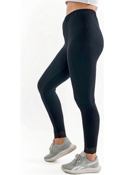 Siyah Dantelli Tayt (Büyük Beden Seçeneğiyle) indirimleri