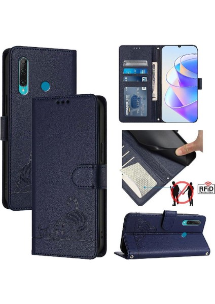 Huawei P Akıllı 2019 Kart Yuvası Tutucu Için Kickstand Cüzdan Kapak Çevirin (Yurt Dışından)