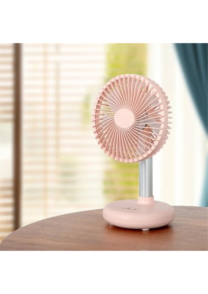 Mini Salınımlı Fan USB Şarj Edilebilir Taşınabilir Pille Çalışan Masa, 4 Hız Seviyesi ile Dış Mekan Beyaz Masası (Yurt Dışından)