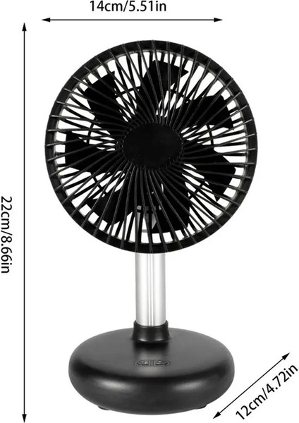 Mini Salınımlı Fan USB Şarj Edilebilir Taşınabilir Pille Çalışan Masa, 4 Hız Seviyesi ile Dış Mekan Beyaz Masası (Yurt Dışından)