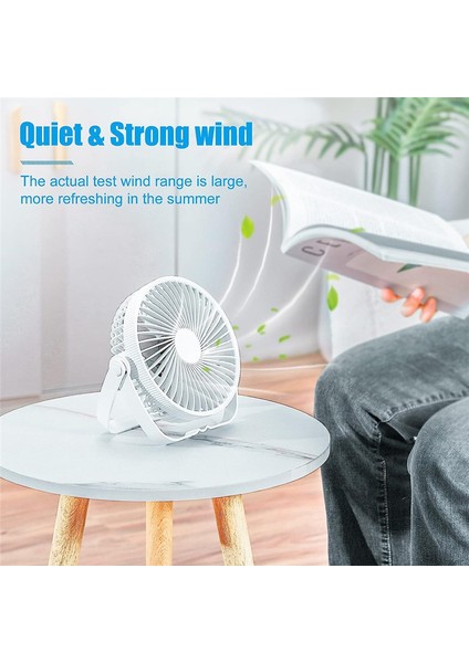 USB Fan Küçük Masa Masa Sessiz Güçlü Taşınabilir Mini Soğutma Şarj Edilebilir Pil 3 Hız Ayarlanabilir 360° (Yurt Dışından)