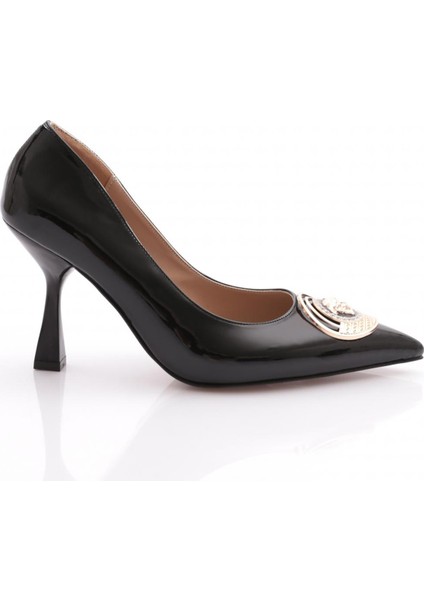 1006 Kadin Sivri Burun Parmak Dekolteli Kare Yuvarlak Toka Topuklu Ayakkabi