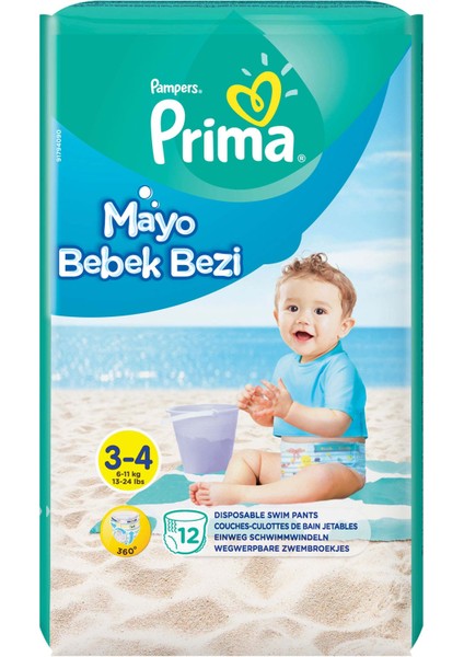 Mayo Bebek Bezi 3 Beden 12 Adet Midi Tekli Paket