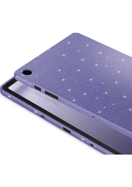 Galaxy Tab S8 Simli Parlak Görünümlü Zore Tablet Koton Kılıf-Gümüş