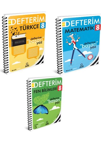 8 Sınıf Defterim Matematik+Türkçe+Fen