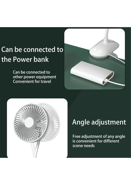 USB Bebek Arabası Fanları 3600MAH Fan Klipsi 4 Vitesli Taşınabilir Mini Masada Sessiz 720° Dönebilen Pil (Yurt Dışından) fırsatları