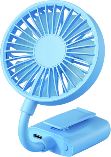 Mini Taşınabilir Klipsli Fan USB Şarj Edilebilir Soğutma Fanları Masaüstü Yurdu Arabası Açık Seyahat Hava Soğutucu, Mavi (Yurt Dışından)