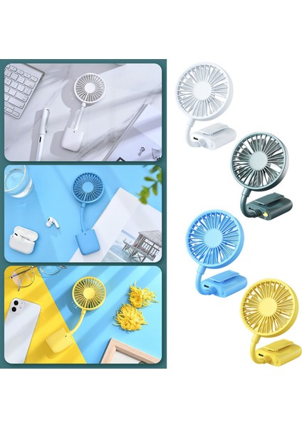Mini Taşınabilir Klipsli Fan USB Şarj Edilebilir Soğutma Fanları Masaüstü Yurdu Arabası Açık Seyahat Hava Soğutucu, Mavi (Yurt Dışından) fiyatları