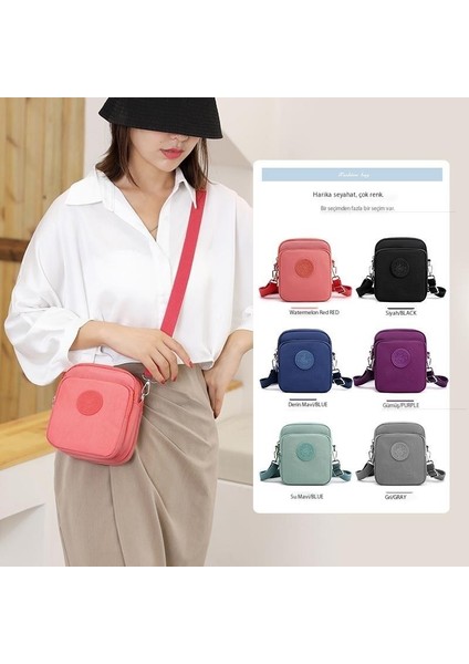 Kadınlar Için Omuzdan Askili Çanta Kore Tarzı Düz Renk Naylon Crossbody Küçük Çanta Hafif Anne Çantası (Yurt Dışından) fiyatları
