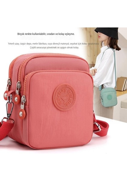 Kadınlar Için Omuzdan Askili Çanta Kore Tarzı Düz Renk Naylon Crossbody Küçük Çanta Hafif Anne Çantası (Yurt Dışından) modelleri