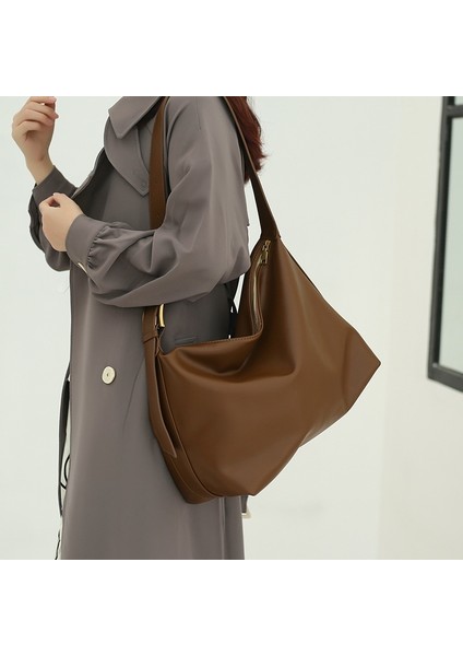 Crossbody Çanta Kadın Tek Omuz Lüks Işe Gidip Gelme Büyük Kapasiteli Yumuşak Deri Tote Çanta (Yurt Dışından) modelleri