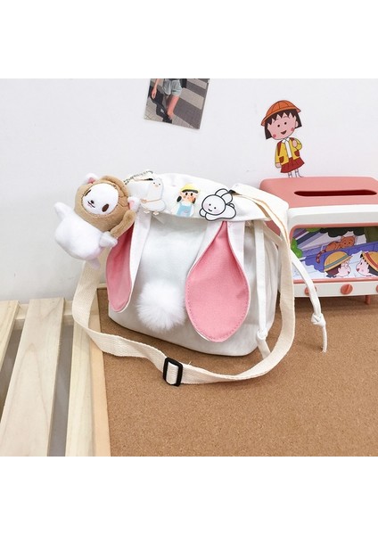 Öğrenci Tuval Küçük Çanta Tatlı Bayan Kontrast Omuz Çantası Sevimli Moda Kolye Ipli Crossbody Çanta (Yurt Dışından) indirimleri