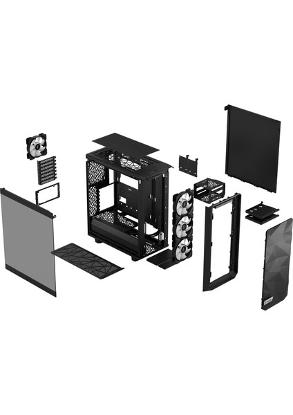 Fractal Design Meshify 2 Compact Lite Temperli Cam Yan Panel 2x USB 3.0 Rgb Siyah Bilgisayar Kasası (FD-C-MEL2C-05)