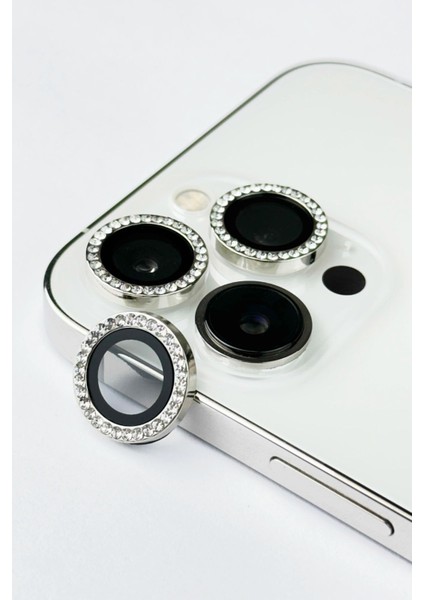 Apple iPhone 11 Pro / 11 Pro Max / 12 Pro Uyumlu Pırlanta Taşlı Premium Kamera Lens Koruyucu