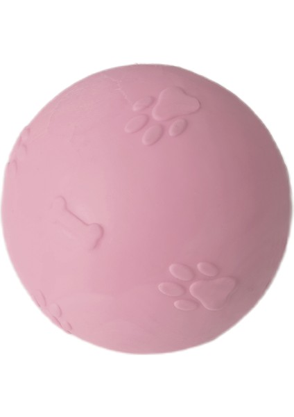 Pati Desenli Sert Köpek Oyun Topu 6 cm Small Pembe