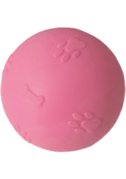 Pati Desenli Sert Köpek Oyun Topu 6 cm Small Pembe