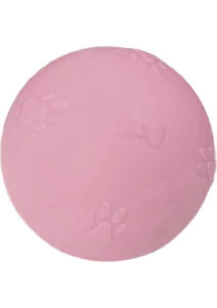 Pati Desenli Sert Köpek Oyun Topu 6 cm Small Pembe