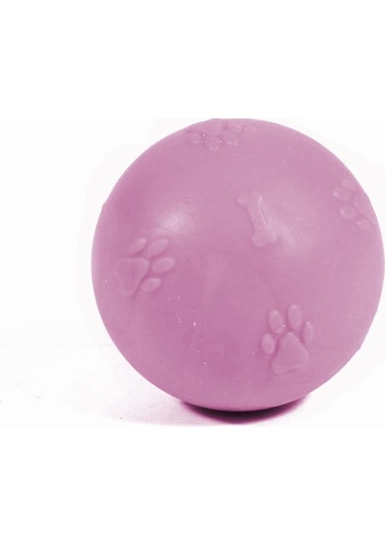 Pati Desenli Sert Köpek Oyun Topu 6 cm Small Pembe