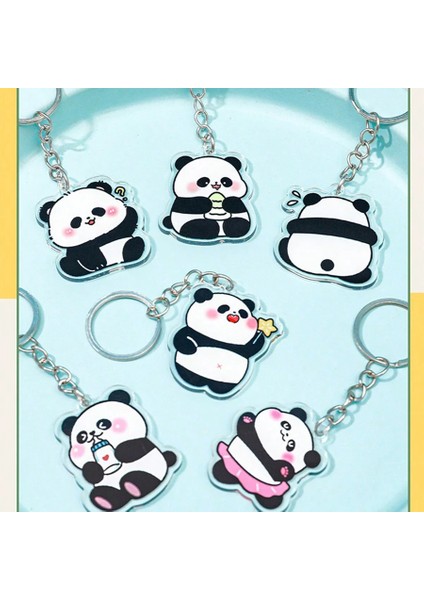 Karikatür Panda Tatil Dekorasyon Sevimli Akrilik Anahtarlık (Yurt Dışından) modelleri