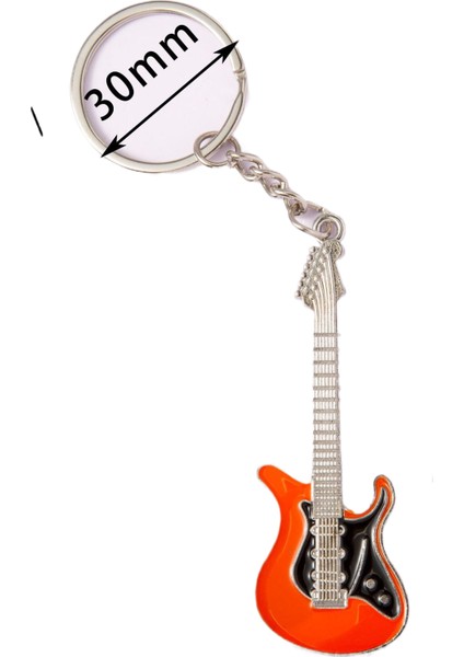 Gitar Karikatür Lazer Gravür Müzik Aleti Milenyum Anahtarlık (Yurt Dışından)