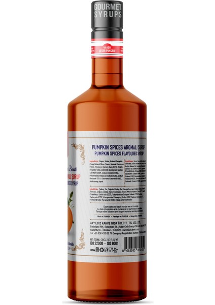 Nish Kahve Nish Pumpkin Spices Aromalı Şurup 700 ml - Cam Şişe