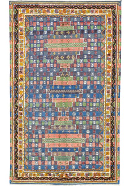 Rabat Geometrik Desenli Fas Halı Kilim 205X344 cm