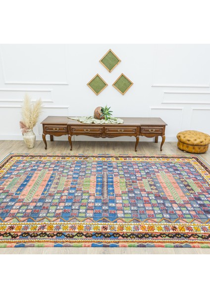 Rabat Geometrik Desenli Fas Halı Kilim 205X344 cm