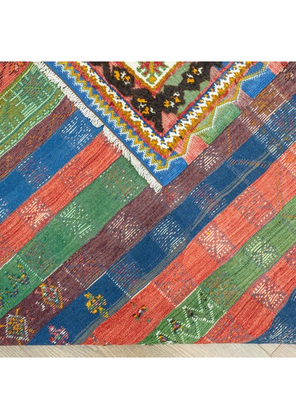 Rabat Geometrik Desenli Fas Halı Kilim 205X344 cm