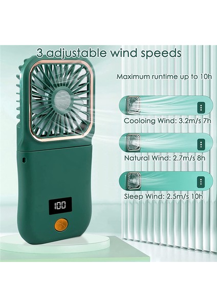 Taşınabilir Mini Fan, 3000MAH Pille Çalışan 3 Hızda Şarj Edilebilir Telefon Braketi ve Güç Bankası Fonksiyonu (Yurt Dışından) modelleri