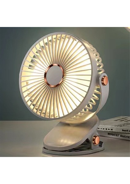 USB Şarj Klipsli Fan Taşınabilir 5 Hız Sessiz Mini Kişisel Masa 2400MAH 720 ° Dönüş (Yurt Dışından)