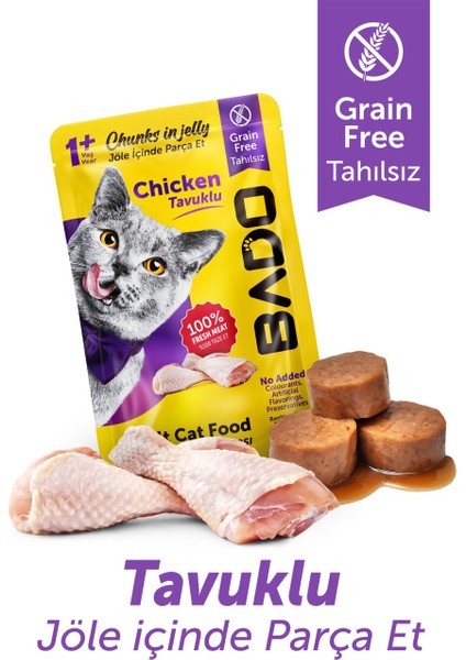 Yetişkin Yaş Kedi Maması Tavuk Etli 85Gr 24'lü