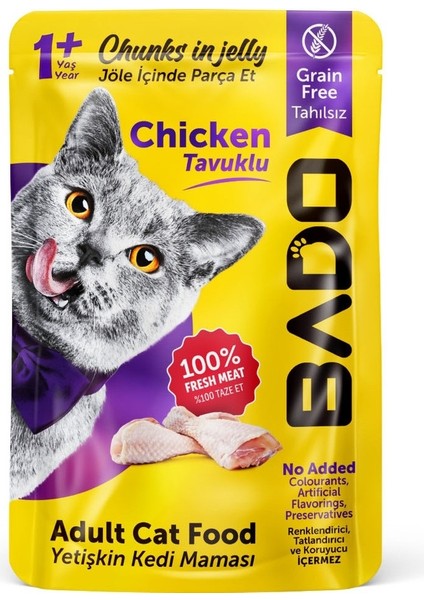 Yetişkin Yaş Kedi Maması Tavuk Etli 85Gr 24'lü