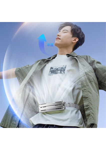 Çok Fonksiyonlu Açık Taşınabilir Fan Asılı Bel USB Şarj Edilebilir Hava Soğutucu Yürüyüş Tırmanma Gümüş (Yurt Dışından)