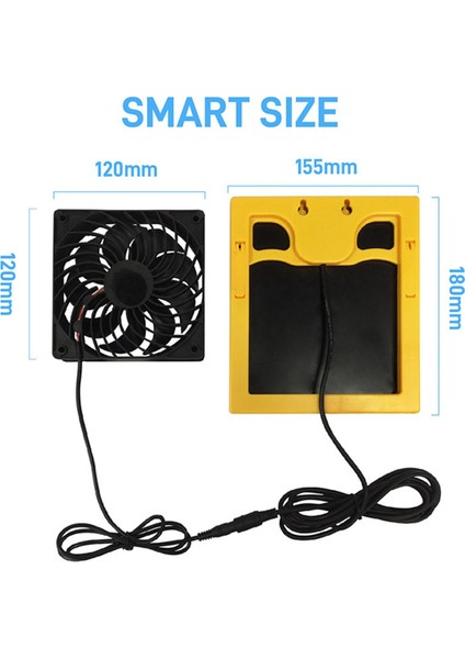 20W 6V Güneş Panelı Egzoz Fanı Hava Çıkarıcı Mini Vantilatör Köpek Tavuk Evi Sera Için Güçlendirilmiş (Yurt Dışından)