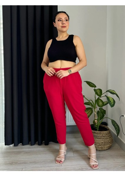 Kadın Büyük Beden Cepli Beli Lastikli Aerobin Havuç Pantolon fiyatları