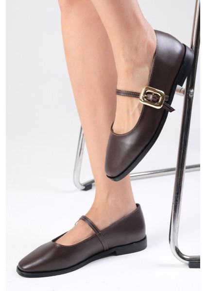 Camille Kahverengi Yandan Tokalı Kadın Babet Ayakkabı fiyatları