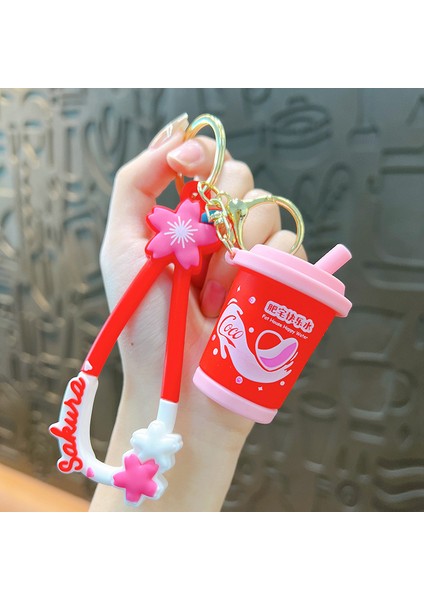 Eğlenceli Içecek Bardağı Çanta Anahtarlığı Dekorasyonu Küçük Hediye (Yurt Dışından)