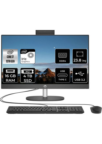 Proone 240 G10 Intel Core I7 1355U 16GB 4tb SSD 23.8" Fhd Fdos All In One Bilgisayar 8T2W7ESP315