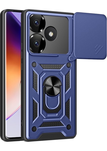Xiaomi Poco F6 Kılıf Kamera Korumalı Armor Pars Yüzüklü Tank Kapak