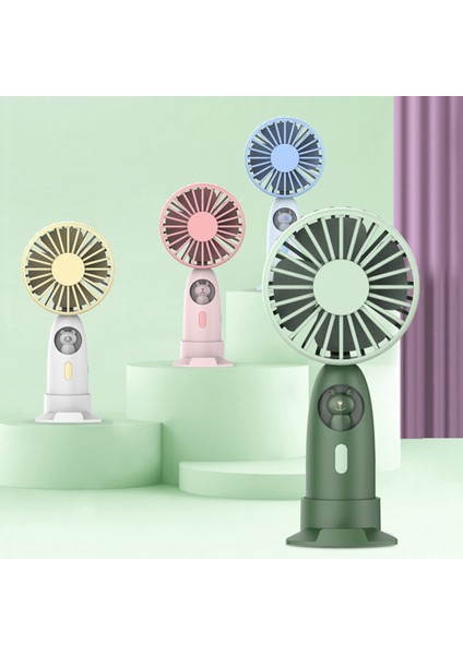Mini El Fanı Taşınabilir USB Şarj Edilebilir Soğutma Masaüstü Taban Cep Telefonu Braketi ile Seyahat Için 3 Mod Açık Hava-A (Yurt Dışından)