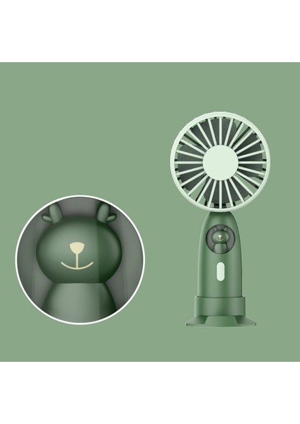 Mini El Fanı Taşınabilir USB Şarj Edilebilir Soğutma Masaüstü Taban Cep Telefonu Braketi ile Seyahat Için 3 Mod Açık Hava-A (Yurt Dışından)