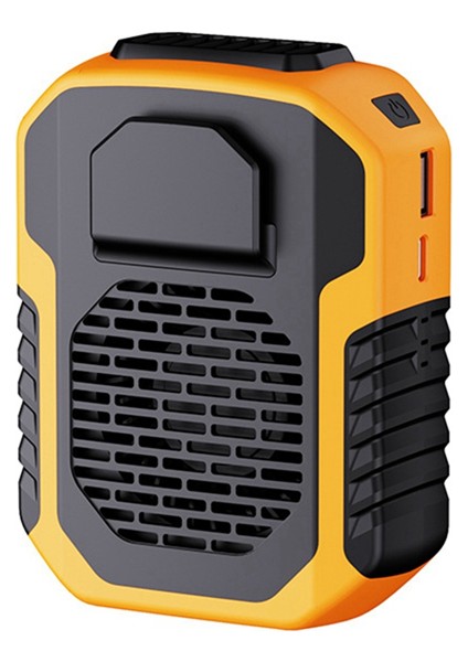 Taşınabilir Bel Fanı Asılı Boyun Mini USB Klima Açık Hava Sporları Soğutma, Turuncu + Siyah (Yurt Dışından)