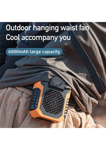 Taşınabilir Bel Fanı Asılı Boyun Mini USB Klima Açık Hava Sporları Soğutma, Turuncu + Siyah (Yurt Dışından) fırsatları