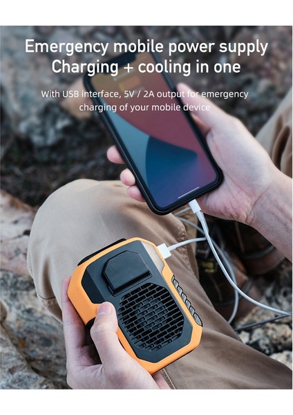 Taşınabilir Bel Fanı Asılı Boyun Mini USB Klima Açık Hava Sporları Soğutma, Turuncu + Siyah (Yurt Dışından) indirimleri