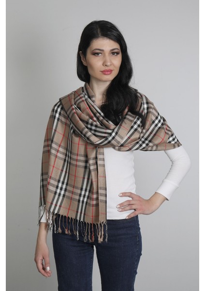 Açık Kahve Siyah Viskon - Cotton Şal fiyatları