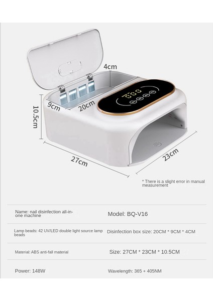 Dezenfekte Edici Tırnak Lambası 148W Yüksek Verimli Sterilizasyon LED Çabuk Kuruyan Tırnak Pişirme Lambası Uv Kür Lambası Abd Plug (Yurt Dışından)