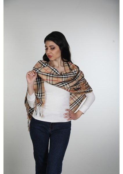 Bej Siyah Viskon - Cotton Şal modelleri